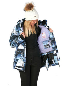 Rojo Outerwear Women's Aster Ski Snowboard Jacket in Misty Peaks Print